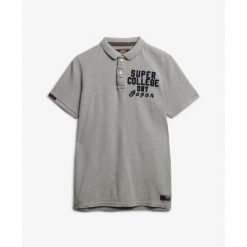 Polo Superdry Vintage Athletic. Szare koszulki polo Superdry, m, bez wzorów, bez kołnierzyka, bez ramiączek. W wyprzedaży za 224.35 zł.