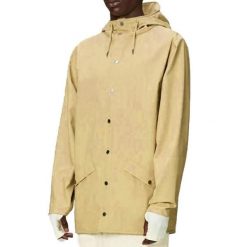 Kurtka RAINS JACKET V3 Jasnobrązowy. Brązowe kurtki Rains, bez wzorów, z syntetyku, bez kaptura. Za 332.99 zł.