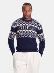 Guess Sweter M5BR61 Z4142 Granatowy Regular Fit. Niebieskie swetry rozpinane Guess, m, z aplikacjami, z syntetyku, bez kołnierzyka, bez ramiączek. Za 419.99 zł.