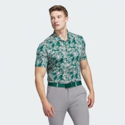 Koszulka polo Ultimate365 Mesh Print. Czerwone koszulki polo Adidas, m, bez wzorów, z meshu, bez kołnierzyka, bez ramiączek. Za 299.00 zł.