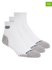 Skechers Skarpety (3 pary) w kolorze biało-szarym rozmiar: 43-46. Białe skarpety Skechers, bez wzorów, ze splotem. Za 21.99 zł.