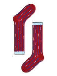 Happy Socks Skarpety "Eliza" w kolorze bordowo-niebieskim rozmiar: 39-41. Czerwone skarpety Happy Socks, bez wzorów, prążkowane. Za 37.45 zł.