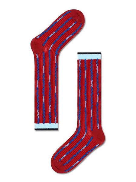 Happy Socks Skarpety "Eliza" w kolorze bordowo-niebieskim rozmiar: 39-41. Czerwone skarpety Happy Socks, bez wzorów, prążkowane. Za 47.94 zł.