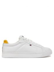 Tommy Hilfiger Sneakersy Icon Court Pinperf Lth FM0FM05483 Biały. Białe buty sportowe casual Tommy Hilfiger, bez wzorów, ze skóry, bez zapięcia. Za 439.99 zł.