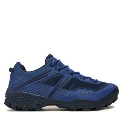 Trekkingi Mammut. Zielone botki sznurowane Mammut, bez wzorów, z gore-texu, bez obcasa, bez zapięcia. Za 609.99 zł.