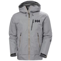 Kurtka narciarska Helly Hansen Odin Mountain Infinity Shell. Szare kurtki przeciwdeszczowe Helly Hansen, na zimę, m, bez wzorów, bez kaptura. W wyprzedaży za 2,573.50 zł.