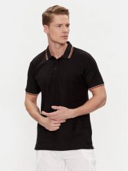 Brave Soul Polo MPS-149COSMO Czarny Straight Fit. Czarne koszulki polo Brave Soul, m, bez wzorów, z bawełny, bez kołnierzyka, bez ramiączek. Za 79.99 zł.