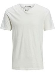 Jack & Jones Koszulka "Split" w kolorze kremowym rozmiar: XL. Brązowe bezrękawniki Jack & Jones, xl, bez wzorów, z bawełny, bez kołnierzyka, bez ramiączek. Za 70.74 zł.