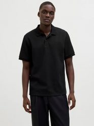 Jack & Jones Koszulka polo w kolorze czarnym rozmiar: XL. Czarne koszulki polo Jack & Jones, xl, bez wzorów, bez kołnierzyka, bez ramiączek. Za 84.01 zł.