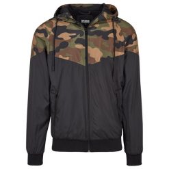 Wiatrówka miejska klasyczny wzór. Czarne kurtki przeciwdeszczowe Urban Classics, m, bez wzorów, bez kaptura. Za 244.50 zł.