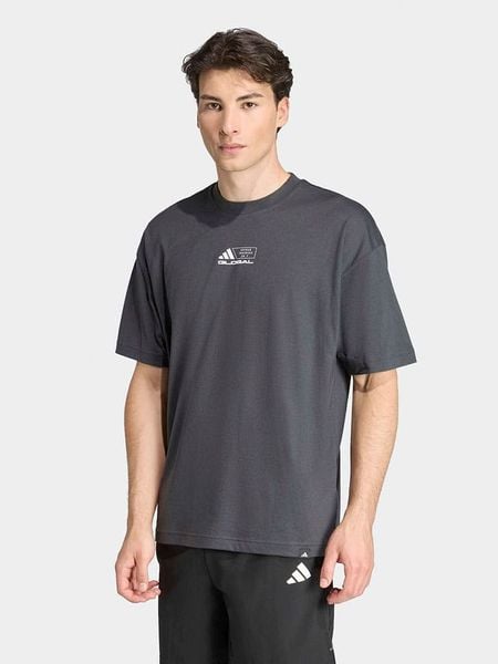 Adidas Koszulka sportowa w kolorze antracytowym rozmiar: 3XL. Czarne t-shirty sportowe Adidas, bez wzorów, z materiału, bez ramiączek, outdoorowe. Za 111.33 zł.