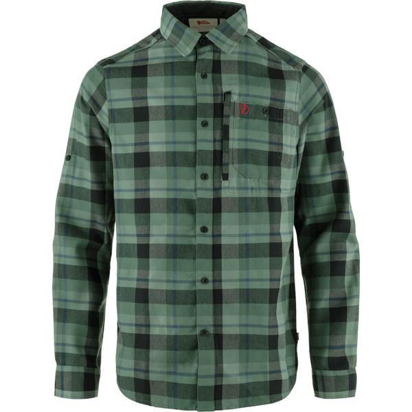 Koszula turystyczna męska Fjallraven Fjallglim Shirt. Zielone koszule Fjällräven, m, bez wzorów, z materiału, bez kołnierzyka, bez ramiączek. Za 489.49 zł.