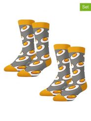 Lucky Socks Skarpety (2 pary) "Halloween" w kolorze szaro-pomarańczowo-białym rozmiar: 36-40. Białe skarpety Lucky Socks, bez wzorów, prążkowane. Za 34.99 zł.