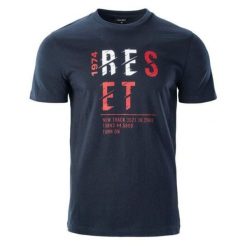 Koszulka męska Hi-Tec Rimo - granatowa, Rozmiar L. T-shirty Hi-tec, l, bez wzorów, z bawełny, bez kołnierzyka, bez ramiączek. Za 44.99 zł.