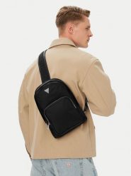 Guess Saszetka piersiowa HMMINY P6302 Czarny. Czarne saszetki i nerki Guess, z aplikacjami, z materiału. Za 364.99 zł.