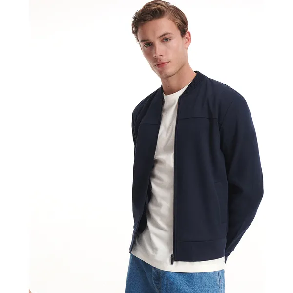 Bluza bomberka - Granatowy. Niebieskie kurtki Reserved, l, bez wzorów, bez kaptura. Za 119.99 zł.