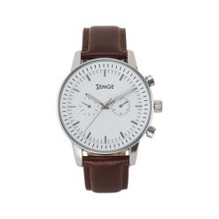 Zegarek Zemge Zegarek męski z kolekcji CLASSIC Brązowy/Srebrny ZC1005 uniwersalny. Brązowe zegarki Zemge, srebrne. Za 332.10 zł.