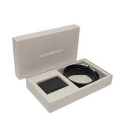 Pasek Emporio Armani. Czarne paski Emporio Armani, bez wzorów. Za 989.99 zł.