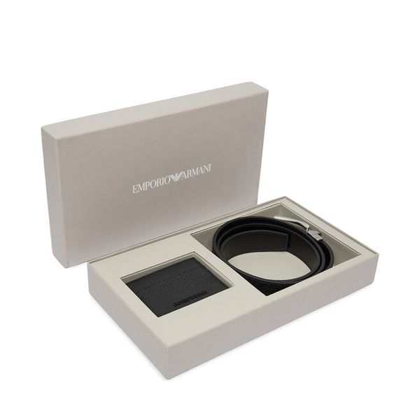 Pasek Emporio Armani. Czarne paski Emporio Armani, bez wzorów. Za 989.99 zł.