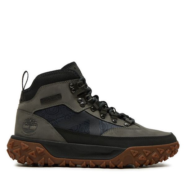 Trzewiki Timberland. Szare botki sznurowane Timberland, bez wzorów, bez obcasa, bez zapięcia. Za 719.99 zł.
