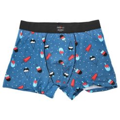 Niebieskie Męskie Bokserki Lody Redo. Niebieskie bokserki Redo, m, bez wzorów, z bawełny. Za 29.99 zł.