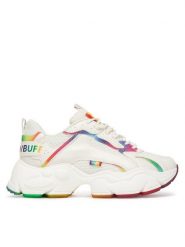 Buffalo Sneakersy 1410125 Biały. Białe buty sportowe casual Buffalo, bez wzorów, ze skóry, bez zapięcia. Za 443.99 zł.