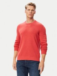 Tommy Jeans Sweter DM0DM22853 Koralowy Slim Fit. Pomarańczowe swetry rozpinane Tommy Jeans, l, bez wzorów, z bawełny, bez kołnierzyka, bez ramiączek. Za 369.99 zł.