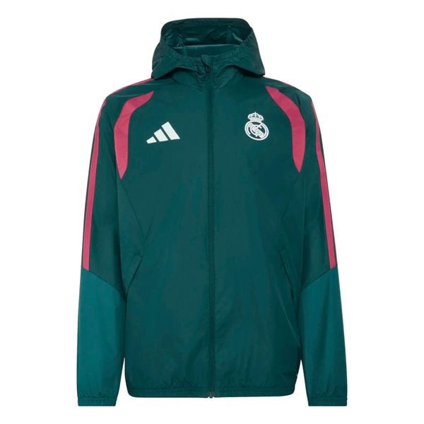 Kurtka wodoodporna All Weather Real Madrid Tiro 2026/27. Zielone kurtki Adidas, l, bez wzorów, bez kaptura. Za 423.00 zł.