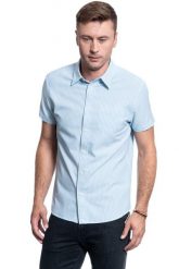 KOSZULA MĘSKA WRANGLER SS 1PKT SHIRT CASHMERE BLUE W5J1BMX2B 112130165. Niebieskie koszule Wrangler, m, bez wzorów, bez kołnierzyka, bez ramiączek. Za 129.99 zł.