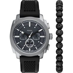 Fossil Mężczyźni zestaw prezentowy Machine Zegarki 1 ct Męskie. Czarne zegarki Fossil, srebrne. Za 886.99 zł.