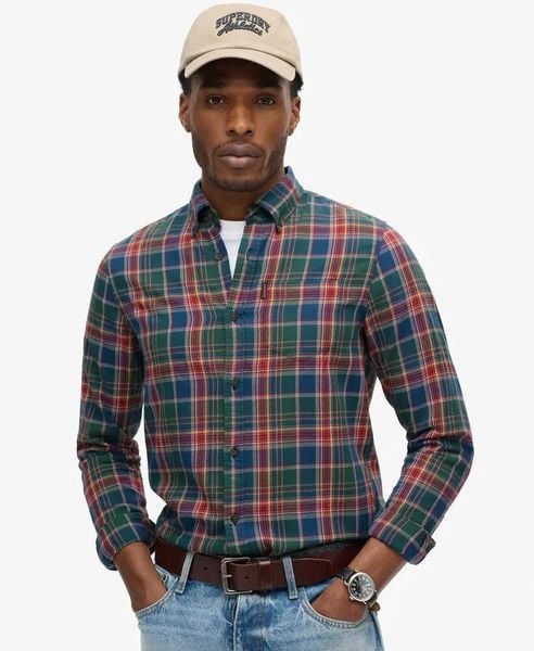 Superdry Koszula Vintage Check z Bawełny Organicznej. Koszule Superdry, m, z aplikacjami, z bawełny, bez kołnierzyka, bez ramiączek. Za 284.00 zł.