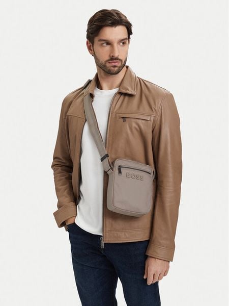 BOSS Saszetka Catch 3.0 NS Zip 50511961 Beżowy. Brązowe saszetki i nerki Boss, bez wzorów, z materiału. Za 284.99 zł.