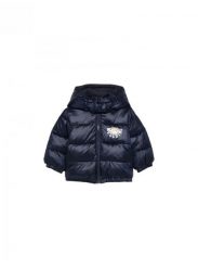 Kurtka puchowa Moschino MUS032 black. Czarne kurtki MOSCHINO, l, bez wzorów, z materiału, bez kaptura. Za 1,645.85 zł.