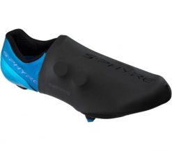 Ochraniacze na półbuty Shimano S-Phyre. Czarne eleganckie półbuty Shimano, bez wzorów, z materiału, bez obcasa, na płaskiej podeszwie, bez zapięcia. Za 132.00 zł.