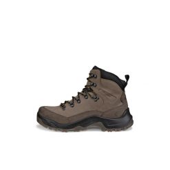 Buty trekkingowe o średniej cholewce Ecco. Szare buty turystyczne ecco, bez wzorów, bez zapięcia, trekkingowe. Za 934.70 zł.
