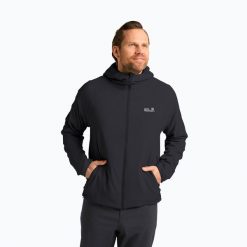 Kurtka softshell męska Jack Wolfskin Prelight Ins. Czarne kurtki Jack Wolfskin, m, bez wzorów, z softshellu, bez kaptura. Za 729.99 zł.