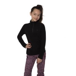 Dziewczęcy polar z zamkiem błyskawicznym 1/4 Protest Mutey. Czarne bluzy z polaru Protest, na zimę, bez wzorów, z polaru, bez kaptura. W wyprzedaży za 79.90 zł.