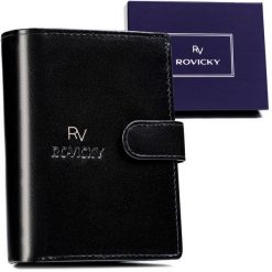 Portfel skórzany Rovicky RV-7680272-IL-L-BCA czarny. Czarne portfele ROVICKY, bez wzorów, ze skóry. Za 70.00 zł.