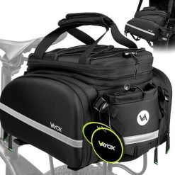 Torba rowerowa na bagażnik VAYOX VA0346 wodoodporna rozkładana 35L. Czarne torby na ramię VAYOX, bez wzorów, na ramię, bez dodatków. Za 229.00 zł.