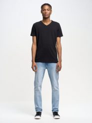 Koszulka męska v-neck z bawełny supima czarna Supiclassicov 906. Czarne t-shirty BIG STAR, l, bez wzorów, z bawełny, bez kołnierzyka, bez ramiączek. Za 119.99 zł.