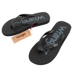 Buty klapki męskie Wrangler Cole Flipflop. Czarne klapki Wrangler. Za 69.00 zł.