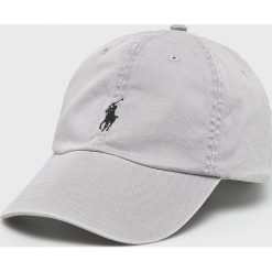 Polo Ralph Lauren - Czapka. Szare czapki z daszkiem Polo Ralph Lauren, bez wzorów, z bawełny. W wyprzedaży za 139.90 zł.