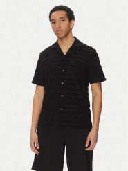 HUGO Koszula Ellino 50539351 Czarny Relaxed Fit. Czarne koszule Hugo, m, bez wzorów, z bawełny, bez kołnierzyka, bez ramiączek. Za 379.99 zł.
