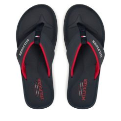 Japonki Tommy Hilfiger. Niebieskie japonki Tommy Hilfiger, bez wzorów. Za 139.99 zł.