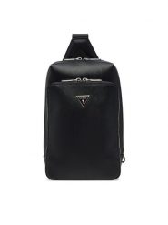 Guess Saszetka HMMISA P5226 Czarny. Czarne saszetki i nerki Guess, z aplikacjami, ze skóry. Za 339.99 zł.