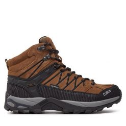 Trekkingi CMP. Brązowe botki sznurowane CMP, bez wzorów, bez obcasa, bez zapięcia. Za 329.99 zł.