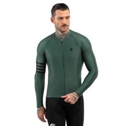 Męska koszulka rowerowa z krótkim rękawem Kolarstwo Siroko M2 Gravel. Zielone bluzy SIROKO, l, bez wzorów, bez kaptura. W wyprzedaży za 255.00 zł.