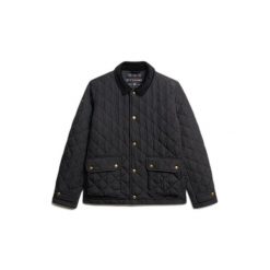 Kurtka puchowa Superdry Estate Coach. Czarne kurtki Superdry, m, bez wzorów, z puchu, bez kaptura. Za 467.90 zł.