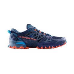 Buty do biegania w terenie La Sportiva Bushido III. Niebieskie buty turystyczne La Sportiva, bez wzorów, z materiału, bez zapięcia, do biegania. Za 829.00 zł.