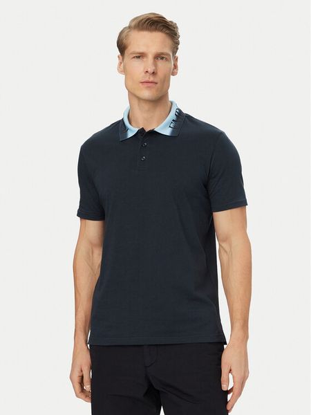 Emporio Armani Polo EM000571 AF20432 UB102 Granatowy Regular Fit. Niebieskie koszulki polo Emporio Armani, m, bez wzorów, z bawełny, bez kołnierzyka, bez ramiączek. Za 275.99 zł.